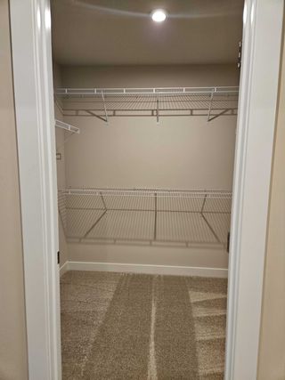 A spacious walk-in closet with carpeted flooring, wire shelving, and soft lighting for ample storage and organization.