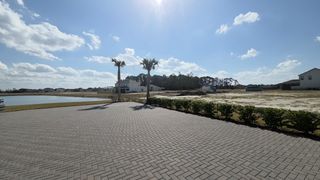 Breathtaking water view lot with palm trees in Tidewater by ICI Homes, offering tranquil living in Jacksonville, FL.