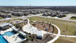 Inviting community park and pool area in Steele Creek by D.R. Horton, located in Cibolo, TX, perfect for family fun.