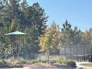 A charming playground with lush greenery in Bradford Pointe by Centex in Summerville, SC, perfect for family outdoor fun.