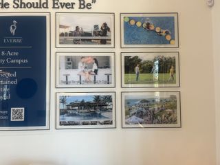 Model Home A collage of lifestyle images highlighting community amenities like a pool, bar, and playground in EverBe by Pulte Homes (Orlando, FL).