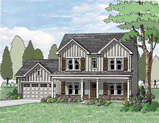 New construction Single-Family house 124 Harmony Farms Orch, Eatonton, GA 31024 plan (GA)Jackson A 2 Front Entry - image