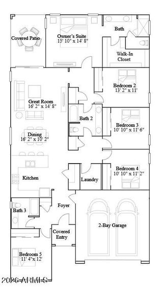 New construction Single-Family house 23150 E Saddle Wy, Queen Creek, AZ 85142 plan Clark II Plan 4076 - image