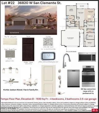 New construction Single-Family house 36820 W San Clemente St, Maricopa, AZ 85138 plan Tempe - image