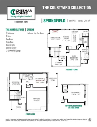 New construction house 15839 Invergelder Dr, Humble, TX 77346 plan Springfield – Courtyard Collection - image