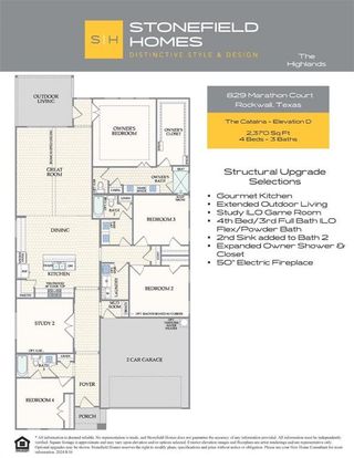 New construction house 829 Marathon Ct, Rockwall, TX 75087 plan The Catalina - image