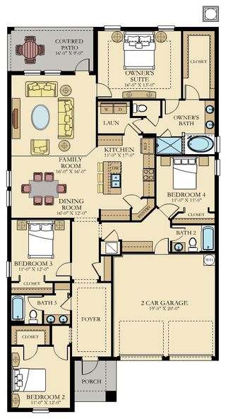 New construction house 2519 Peace Of Mind Ave, Kissimmee, FL 34744 plan Eastham II - image