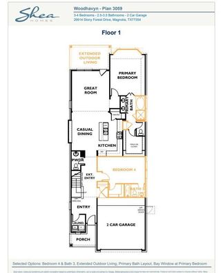 New construction Single-Family house 29938 Stony Forest Dr, Magnolia, TX 77354 plan Plan 3059 Elevation B - image