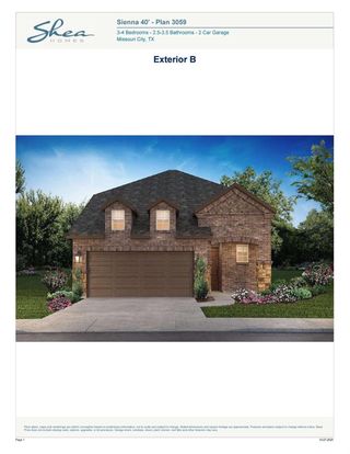 New construction Single-Family house 4047 Apiary Pt, Missouri City, TX 77459 plan 3059 Elevation B - image