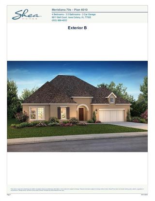 New construction Single-Family house 5223 Aster Ridge Way, Manvel, TX 77583 Plan 6010 Exterior B- photo