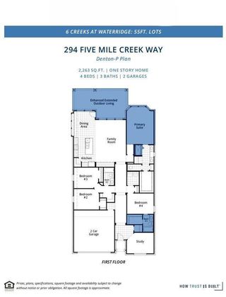 New construction Single-Family house 294 Five Mile Creek Wy, Kyle, TX 78640 Denton Plan- photo
