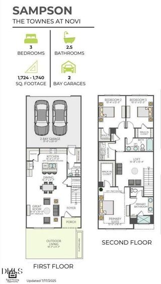 New construction Townhouse house 72 Wandering Wy, Pittsboro, NC 27312 plan Sampson - image