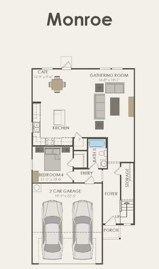 New construction Single-Family house 203 Green Berets Bnd, Jarrell, TX 76537 plan Monroe - image