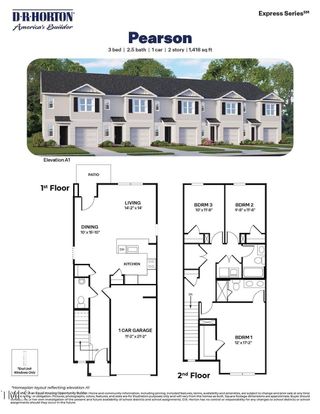 New construction Townhouse house 547 Stream Walk Xing, Wendell, NC 27591 plan PEARSON - image