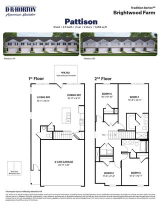 New construction Townhouse house 7034 Eclipse Trl, Whitsett, NC 27377 plan PATTISON - DRHE - image