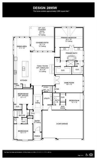 New construction house 7425 Wayward Wind Dr, Fort Worth, TX 76179 plan 2895W - image