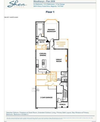 New construction Single-Family house 29949 Stony Forest Dr, Magnolia, TX 77354 plan Plan 3039 Elevation B - image