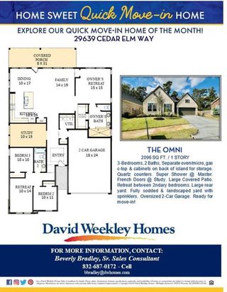 New construction Single-Family house 29639 Cedar Elm Way, Tomball, TX 77375 The Omni- photo