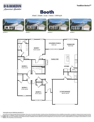 New construction Single-Family house 4205 Bertines Ct, Elm City, NC 27822 plan BOOTH - DRHE - image