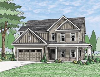 New construction Single-Family house 118 Harmony Farms Orch, Eatonton, GA 31024 plan (GA)Hunter A 2 Front Entry - image