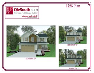 New construction Single-Family house 105 Stillwater Wy, Tullahoma, TN 37388 plan 1726 Elevation ABC - image