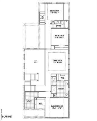 New construction house 1737 Truro Ln, Fort Worth, TX 76052 plan Plan 1457 - image