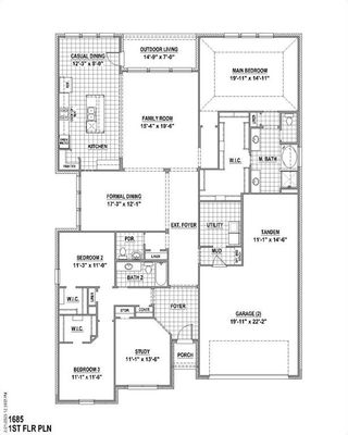 New construction house 11528 Wulstone Rd, Fort Worth, TX 76052 plan Plan 1685 - image