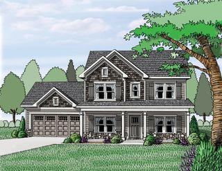 New construction Single-Family house 142 Harmony Farms Orch, Eatonton, GA 31024 plan (GA)Jackson A.1 2 Front Entry - image