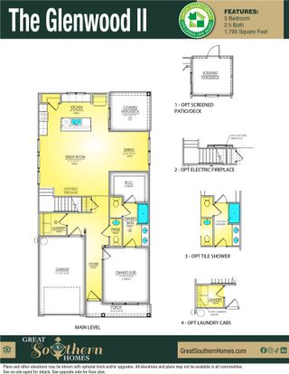 New construction house 242 Brown Cir, Easley, SC 29642 plan Glenwood II - image