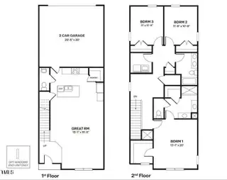 New construction Townhouse house 837 Old Tarboro Rd, Wendell, NC 27591 plan Blake - image