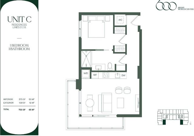 UNIT C LINES 01,18 by 600 Miami World Center - photo