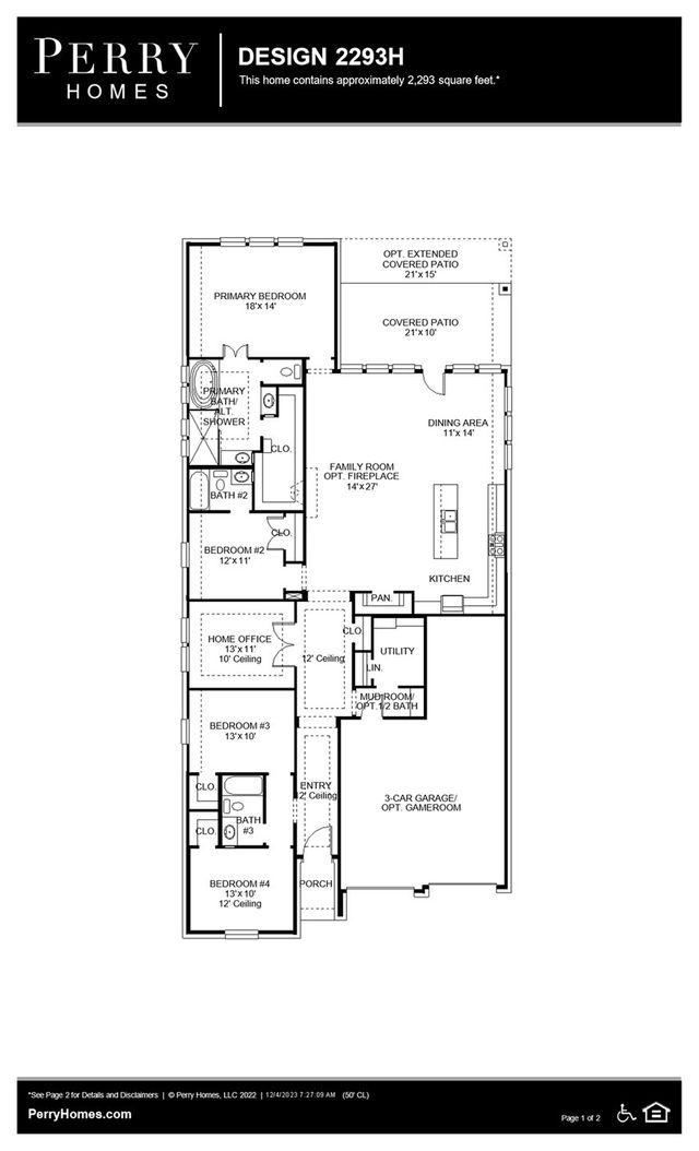 Design 2293H by Perry Homes - photo