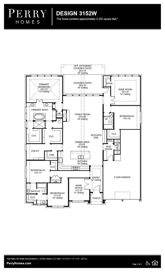 Design 3152W by Perry Homes - photo