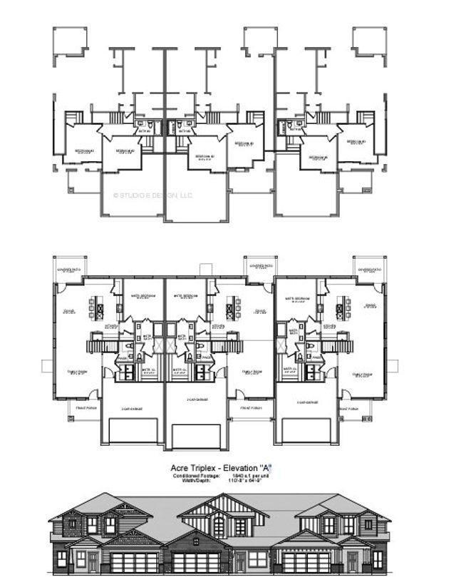 Acre Triplex - Elevation "A" by Value Builders - photo