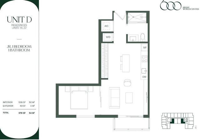 UNIT D LINES 19, 22 by 600 Miami World Center - photo