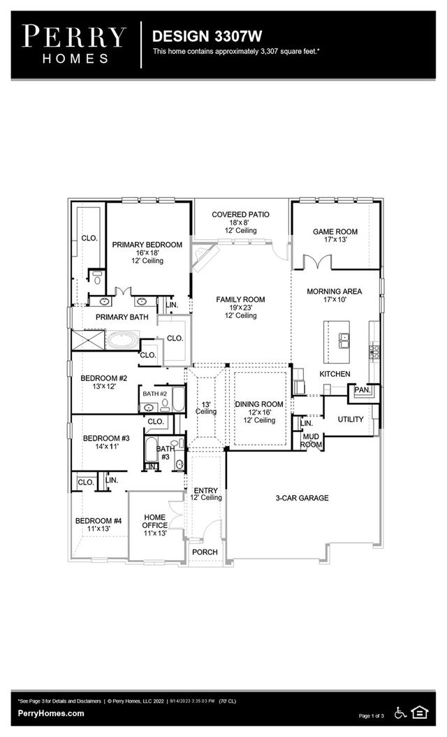 Design 3307W by Perry Homes - photo