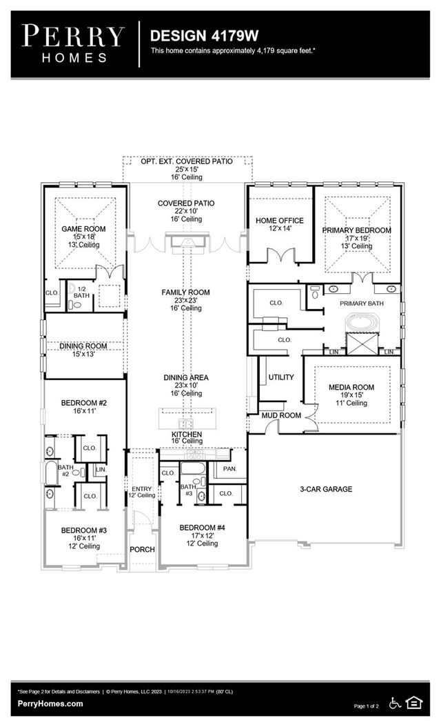 Design 4179W by Perry Homes - photo