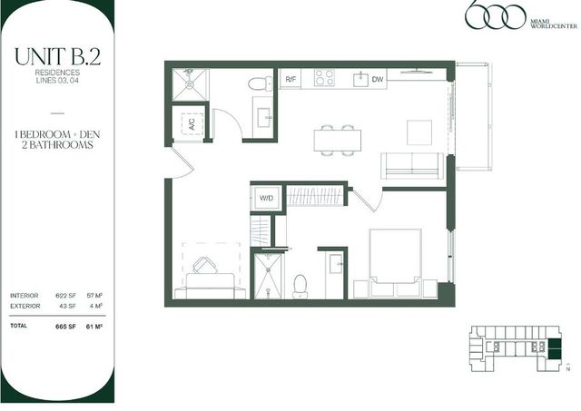 UNIT B2 LINES 03,04 by 600 Miami World Center - photo